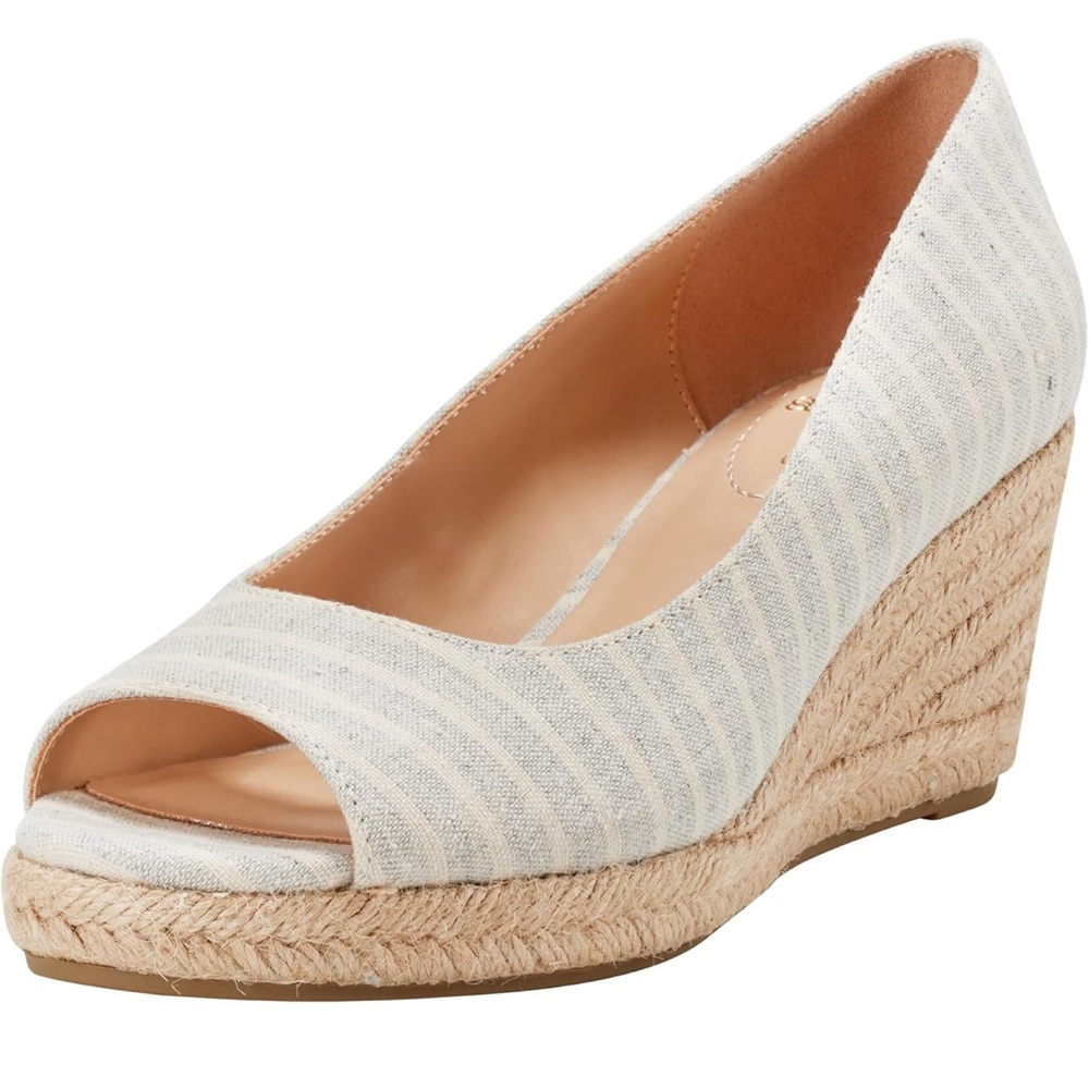 Bandolino Women's Striped Wedge Espadrille size 10